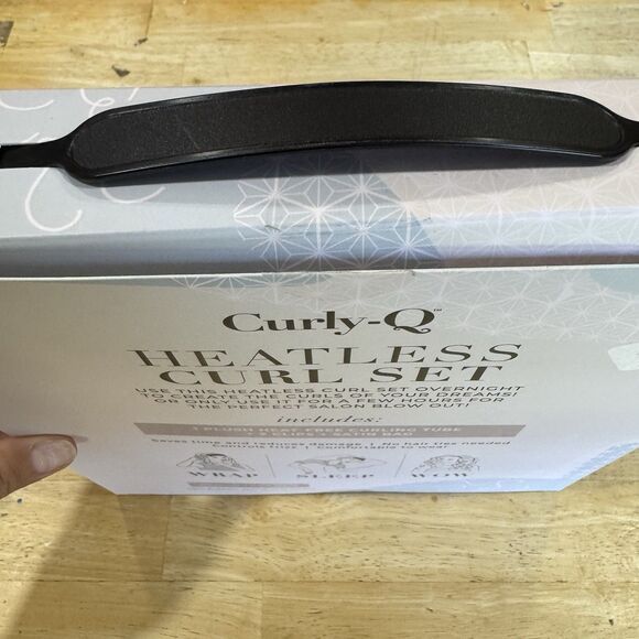 Curly Q Heatless Curl Set Heat Free Curling Tube Clips Travel Satin Bag Blush - Picture 5 of 7